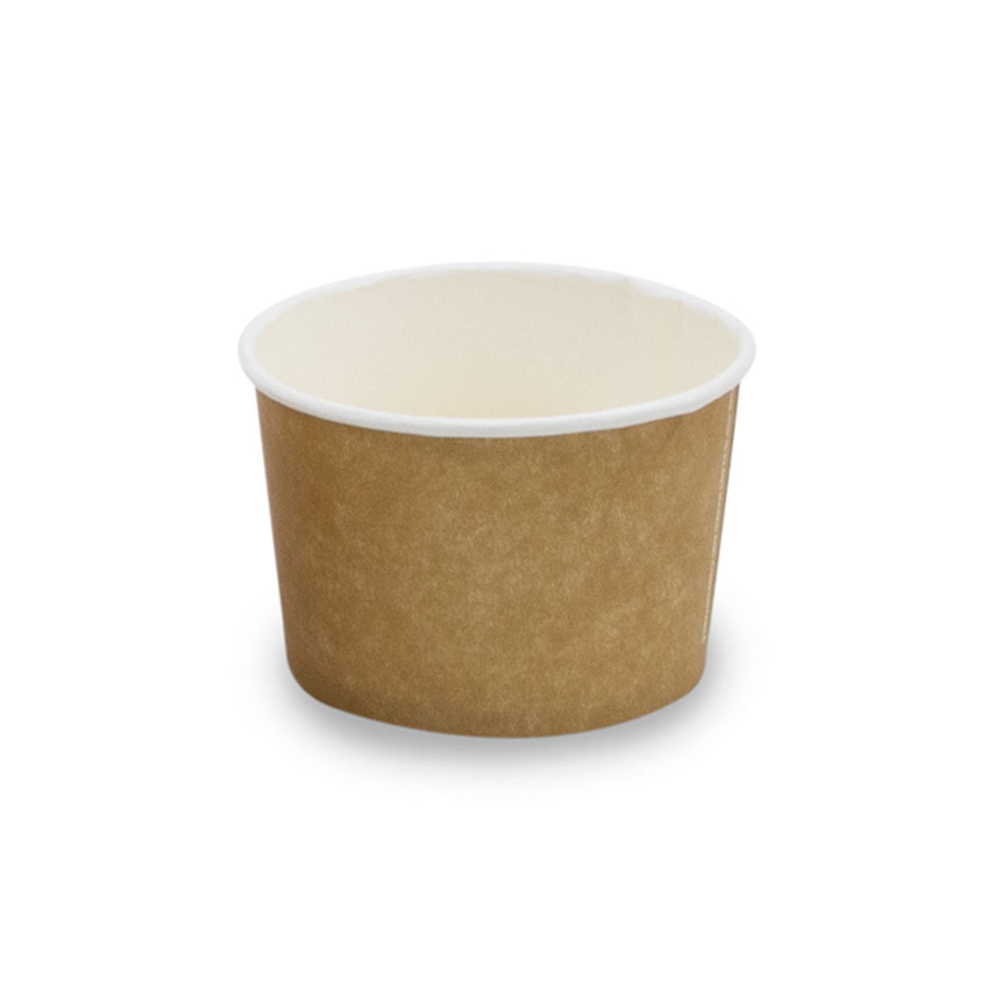 Pot à glace / dessert en carton kraft brun 240 ml 8 oz